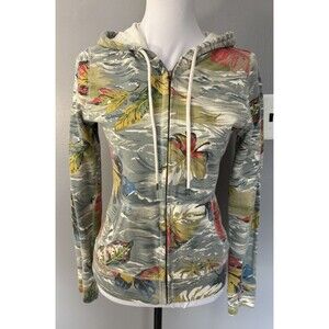 Vintage Lucky Brand Hoodie Womens S Fall Leaves Zip Up Sweatshirt Y2K Boho Indie